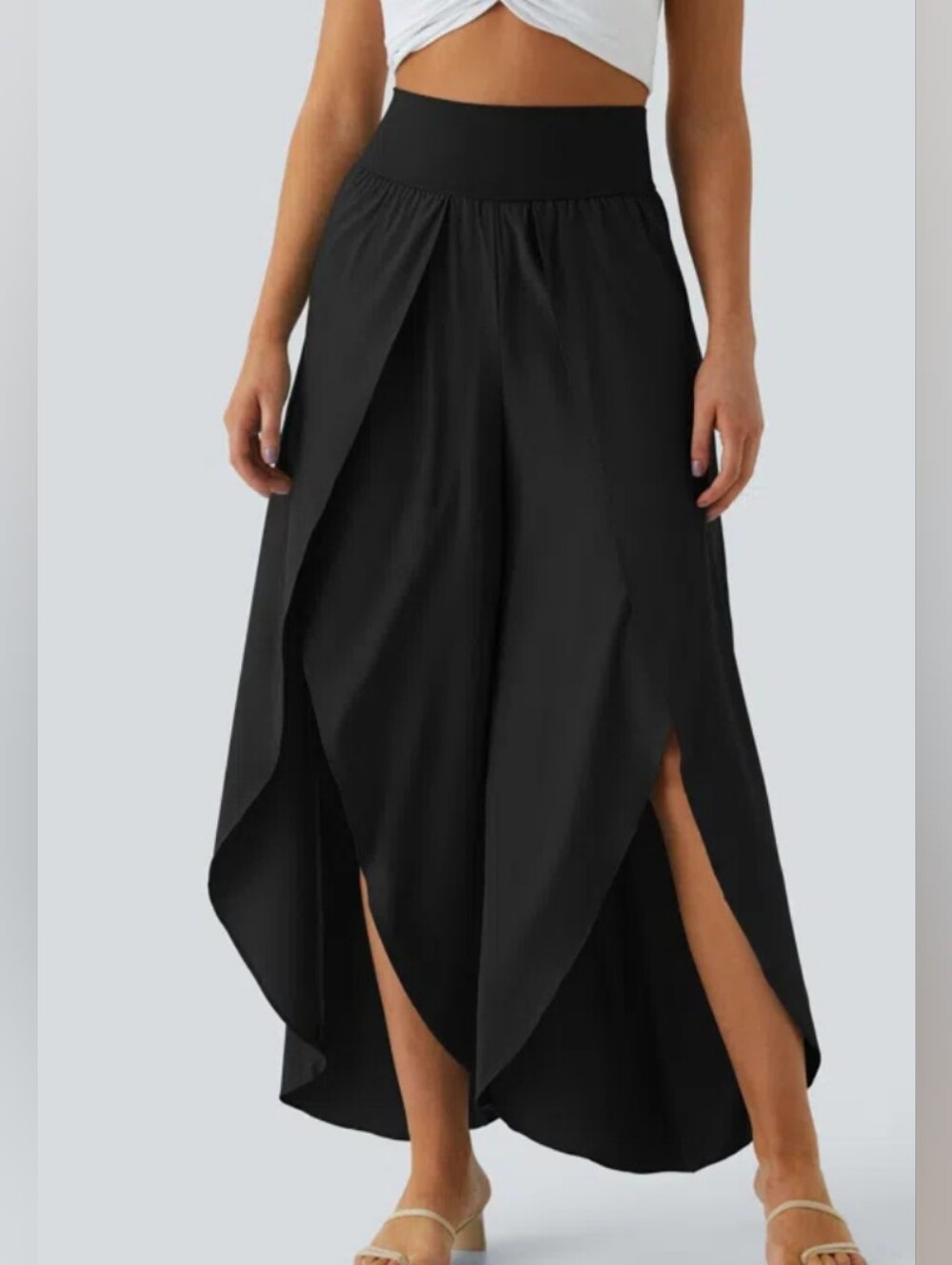 Halara High Waisted Palazzo Flowy Split Wide Legs